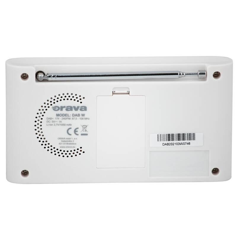 Radiopřijímač s DAB Orava DAB bílý