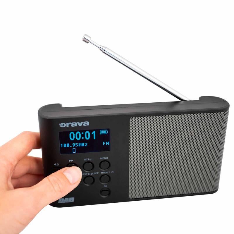 Radiopřijímač s DAB Orava DAB černý