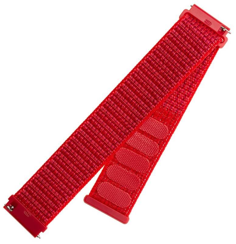Řemínek FIXED Nylon Strap s šířkou 20mm pro smartwatch červený