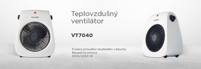 Teplovzdušný ventilátor Concept VT7040 bílý, Teplovzdušný, ventilátor, Concept, VT7040, bílý