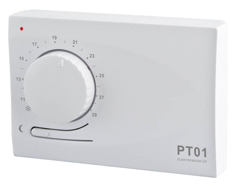 Termostat Elektrobock PT01 bílý, Termostat, Elektrobock, PT01, bílý