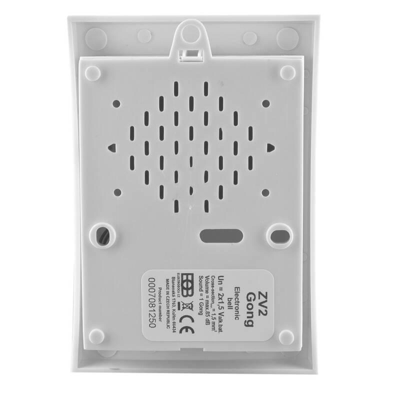 Zvonek Elektrobock ZV2-1 GONG, drátový bílý