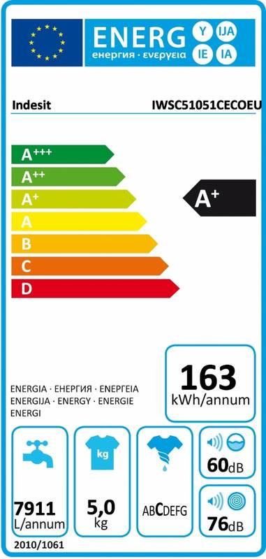 Automatická pračka Indesit Giugiaro IWSC 51051 C ECO EU bílá