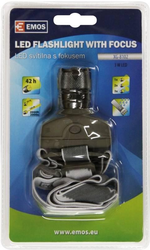 Čelovka EMOS 1x LED dioda 3W, 3xAAA