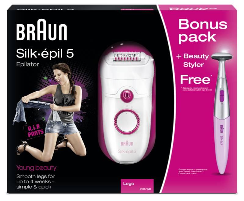 Epilátor Braun Silk-épil 5 5-5185 Legs bílý červený