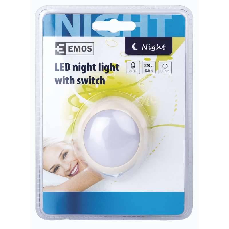 Noční světlo EMOS do zásuvky, 5 x LED bílé, Noční, světlo, EMOS, do, zásuvky, 5, x, LED, bílé