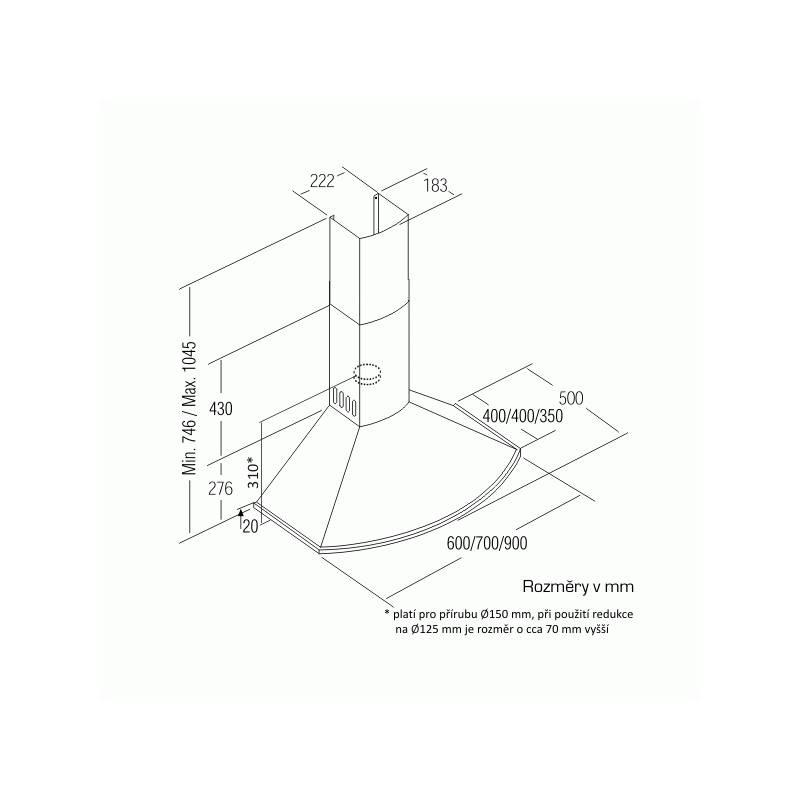 Odsavač par CATA CLASICA Halogen 600 bílý