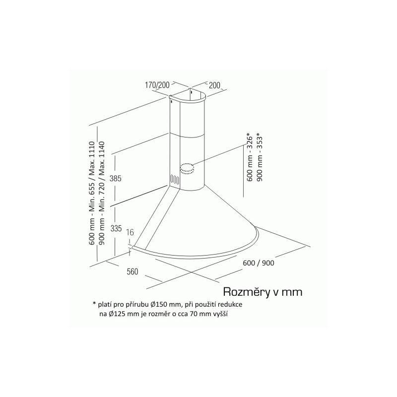 Odsavač par CATA Q 900 černý
