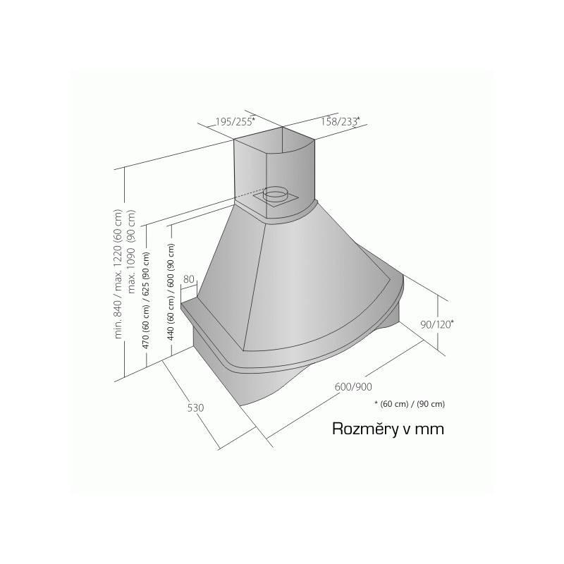 Odsavač par EMPIRE KD 302090 bílý