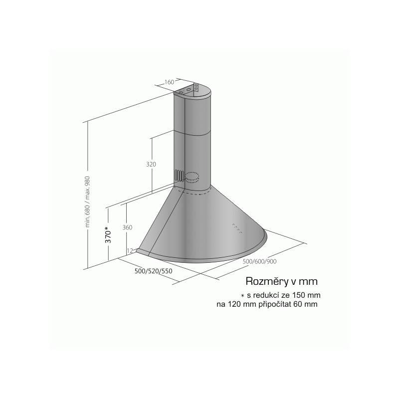 Odsavač par EMPIRE KDp 336090 nerez