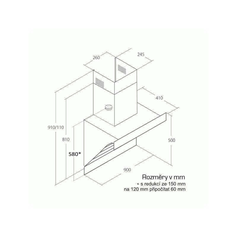 Odsavač par EMPIRE VIP KD 527090 nerez