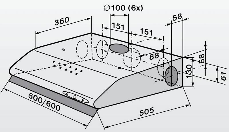 Odsavač par Mora OP 510 W bílý