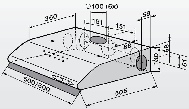 Odsavač par Mora OP 510 X stříbrný