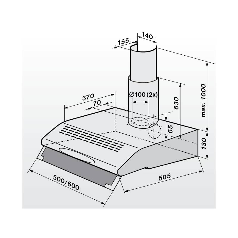 Odsavač par Mora OP 511 W bílý