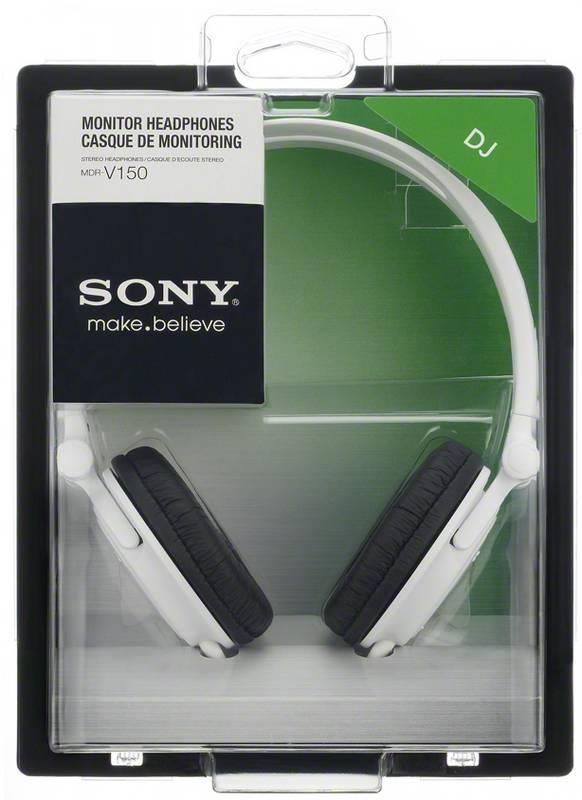 Sluchátka Sony MDRV150W.AE bílá, Sluchátka, Sony, MDRV150W.AE, bílá