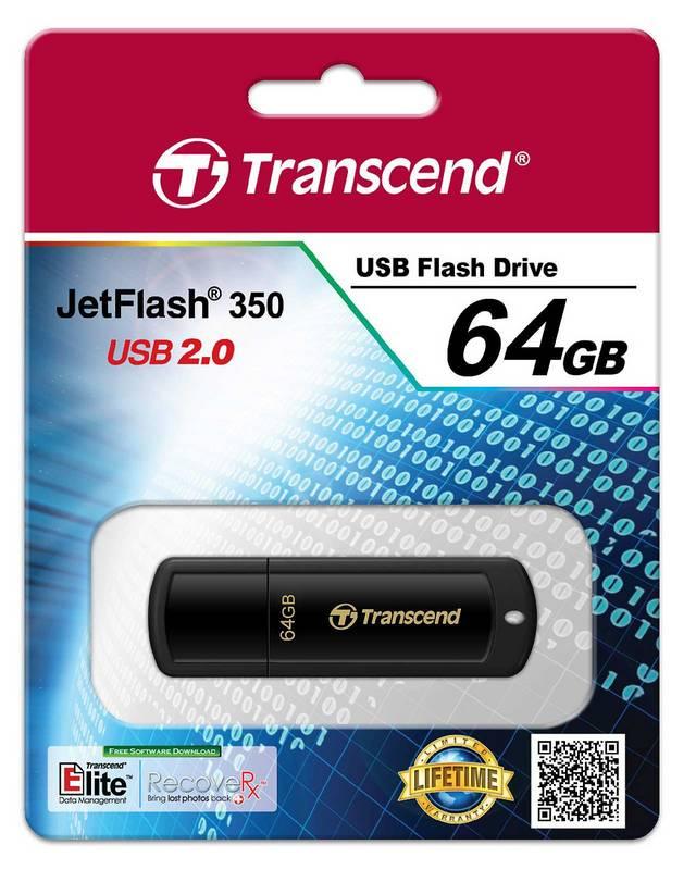 USB Flash Transcend JetFlash 350 64GB černý, USB, Flash, Transcend, JetFlash, 350, 64GB, černý