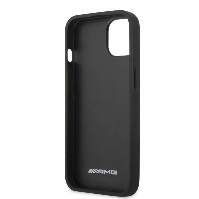 Kryt na mobil AMG Genuine Leather Perforated na Apple iPhone 13 černý