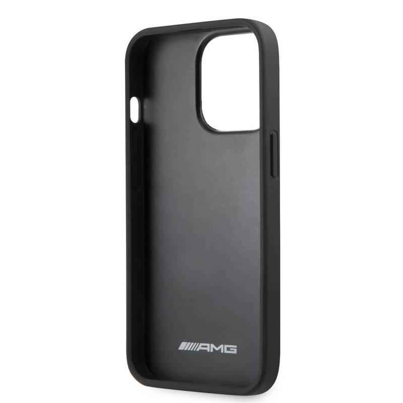Kryt na mobil AMG Genuine Leather Perforated na Apple iPhone 13 Pro černý
