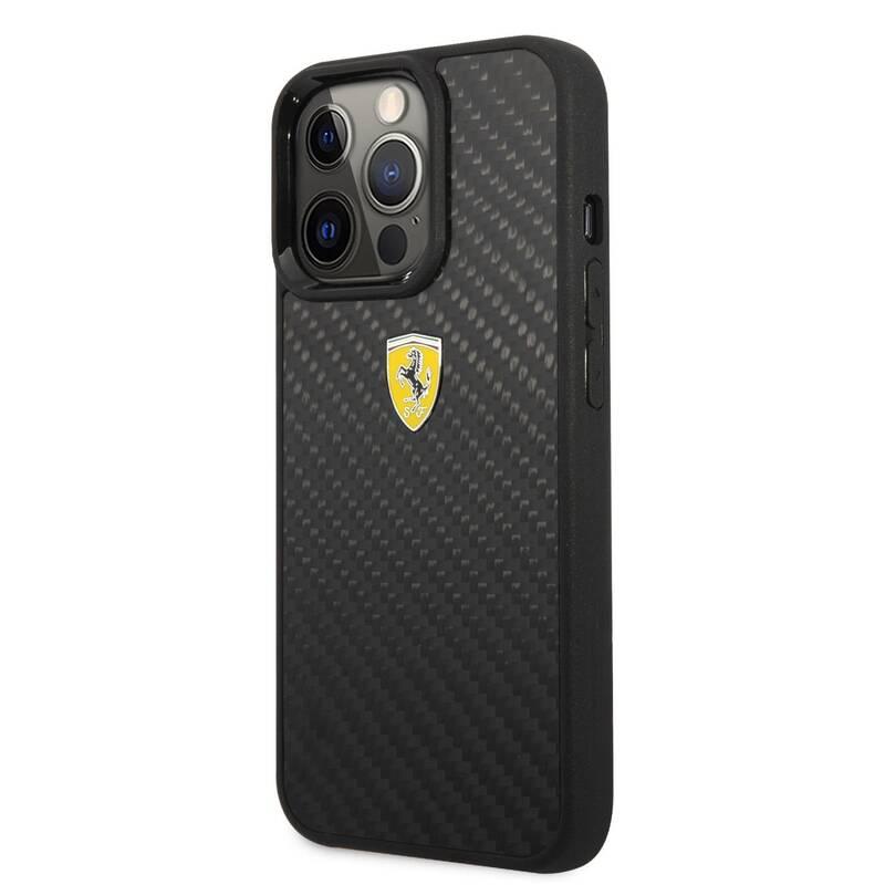 Kryt na mobil Ferrari Real Carbon na Apple iPhone 13 Pro černý