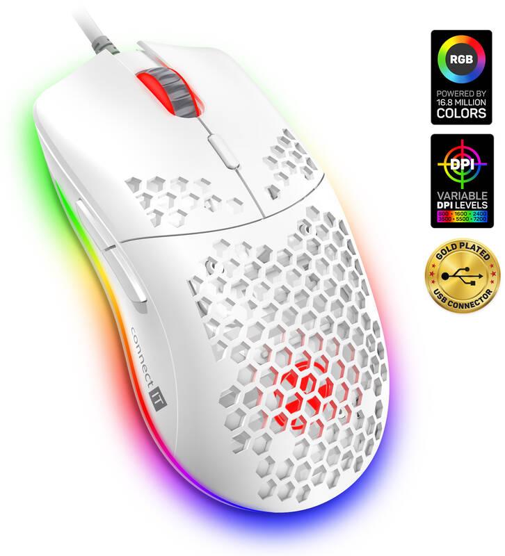 Myš Connect IT Battle Air bílá