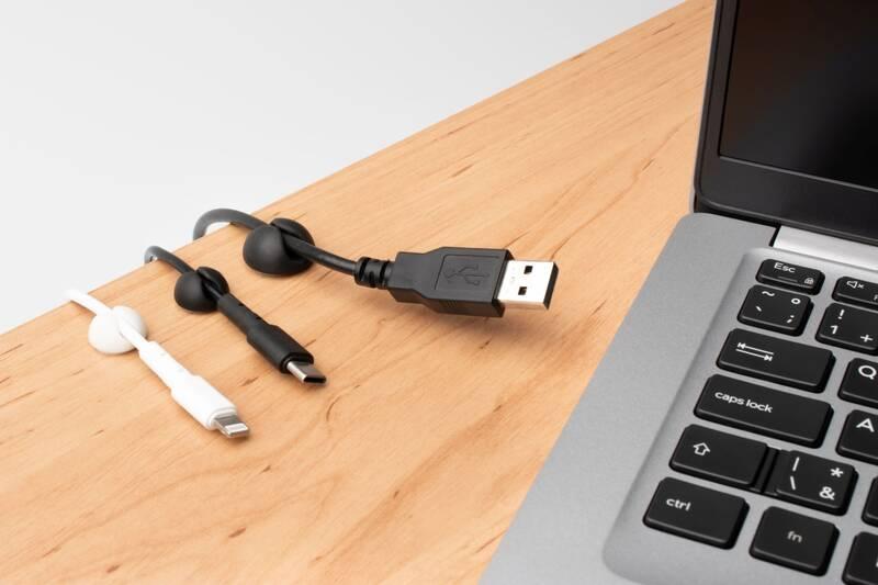 Organizér na kabely FIXED Stickies, 6 ks, velikost M bílé