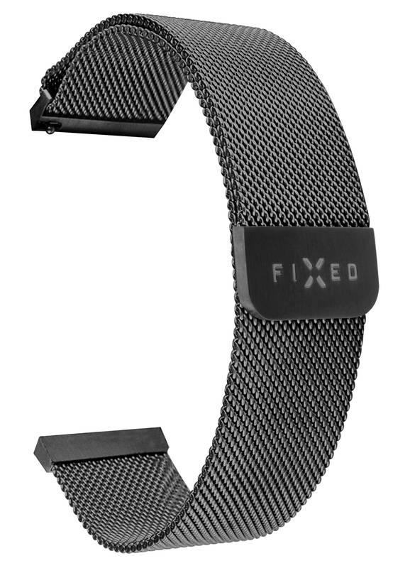 Řemínek FIXED Mesh Strap s šířkou 20mm na smartwatch černý