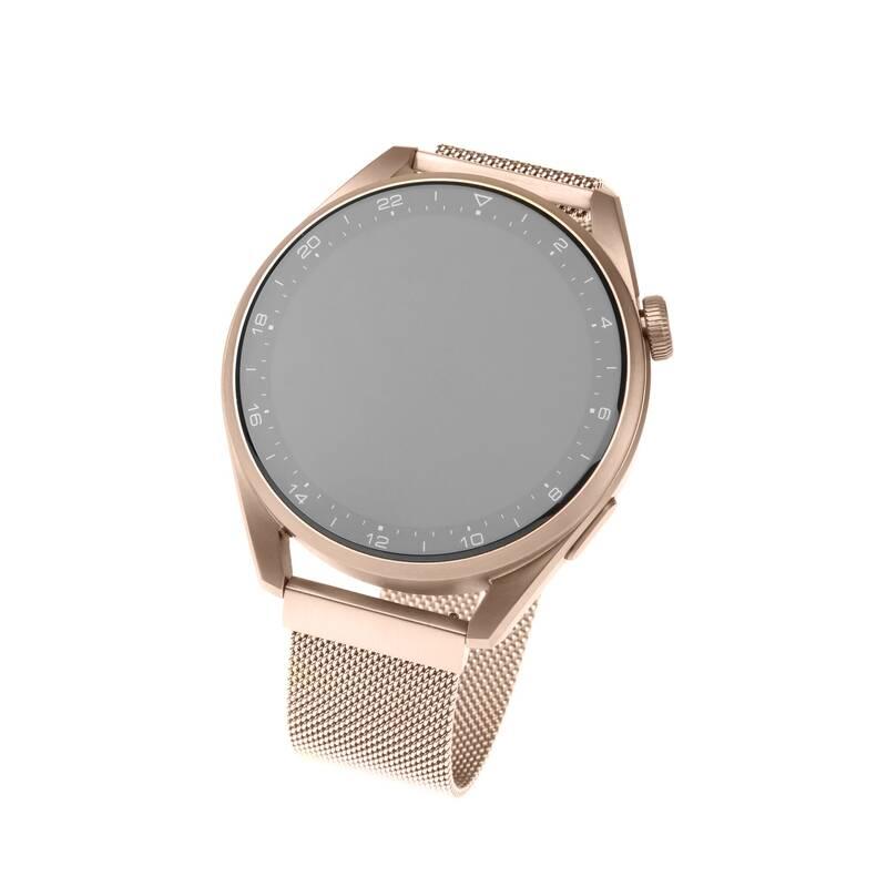 Řemínek FIXED Mesh Strap s šířkou 20mm na smartwatch růžový zlatý