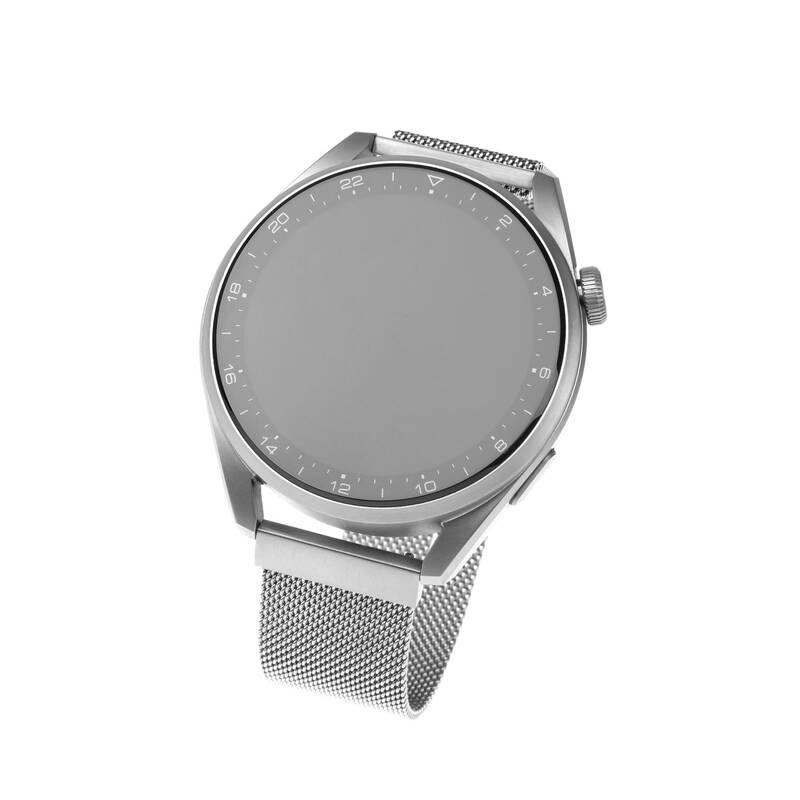 Řemínek FIXED Mesh Strap s šířkou 20mm na smartwatch stříbrný