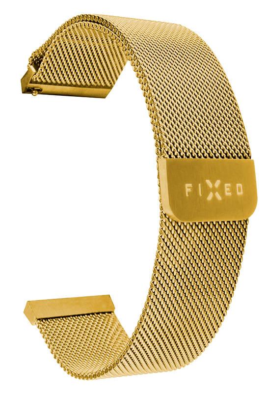 Řemínek FIXED Mesh Strap s šířkou 20mm na smartwatch zlatý