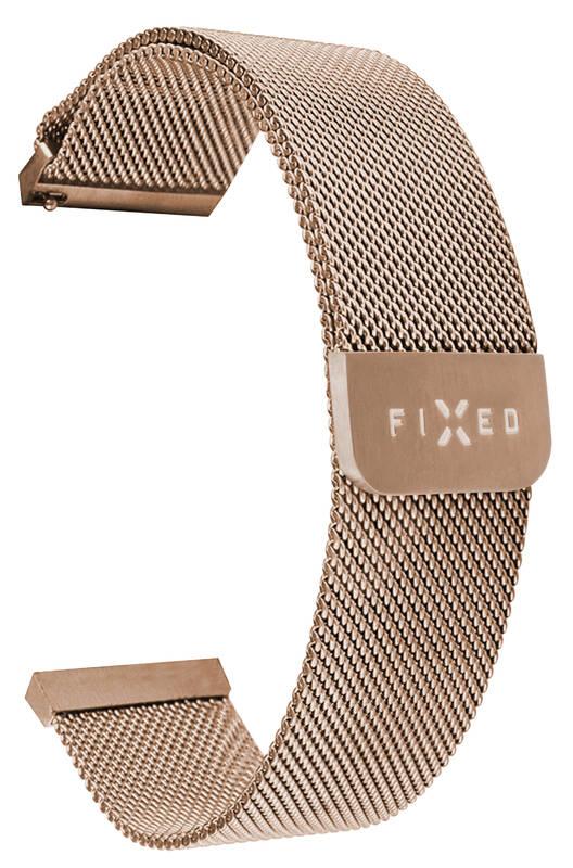 Řemínek FIXED Mesh Strap s šířkou 22mm na smartwatch růžový zlatý