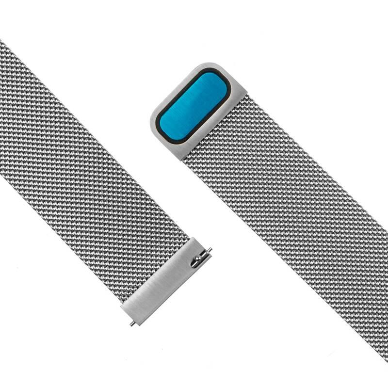 Řemínek FIXED Mesh Strap s šířkou 22mm na smartwatch stříbrný