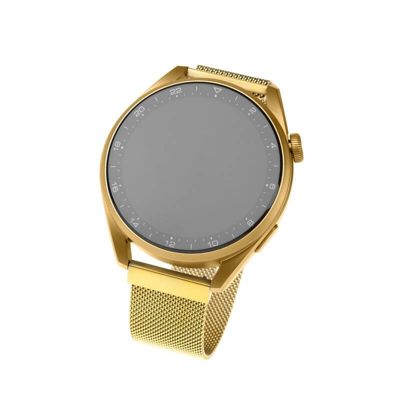 Řemínek FIXED Mesh Strap s šířkou 22mm na smartwatch zlatý