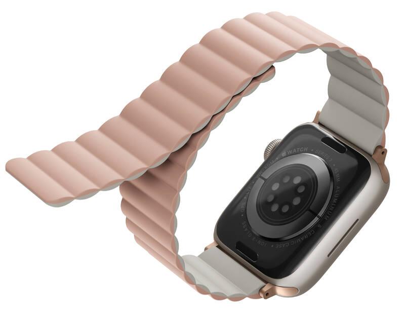 Řemínek Uniq Revix Reversible na Apple Watch 38 40 41mm růžový béžový