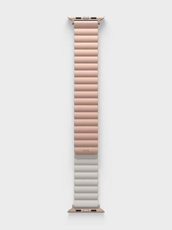 Řemínek Uniq Revix Reversible na Apple Watch 38 40 41mm růžový béžový