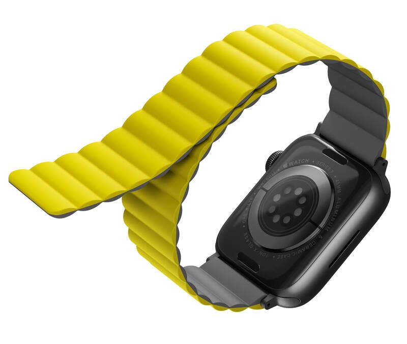 Řemínek Uniq Revix Reversible na Apple Watch 42 44 45mm šedý žlutý
