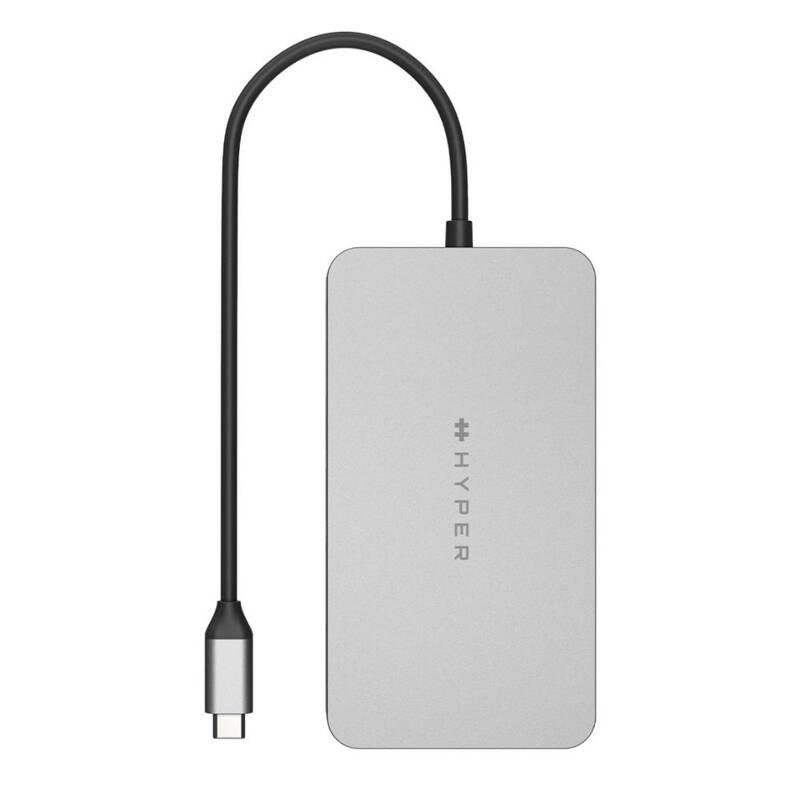 USB Hub HyperDrive Dual 4K HDMI 10v1 USB-C stříbrný