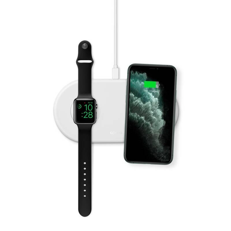 Bezdrátová nabíječka Epico 2v1 pro Apple Watch a iPhone bílá, Bezdrátová, nabíječka, Epico, 2v1, pro, Apple, Watch, a, iPhone, bílá