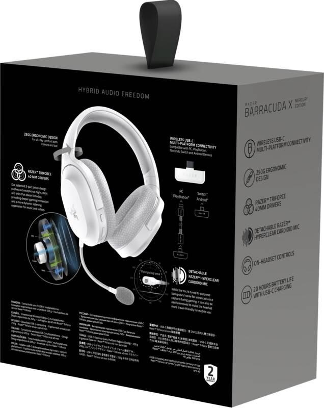Headset Razer Barracuda X - Mercury White