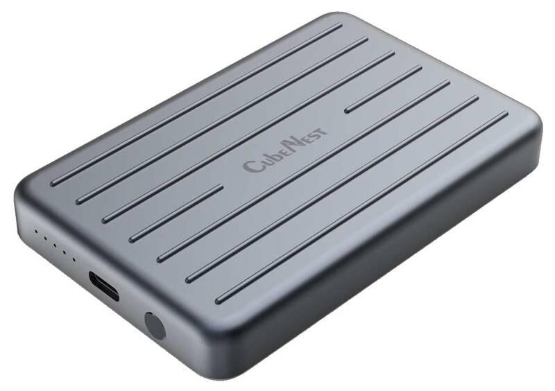 Powerbank CubeNest 5000mAh, Magnetic šedá
