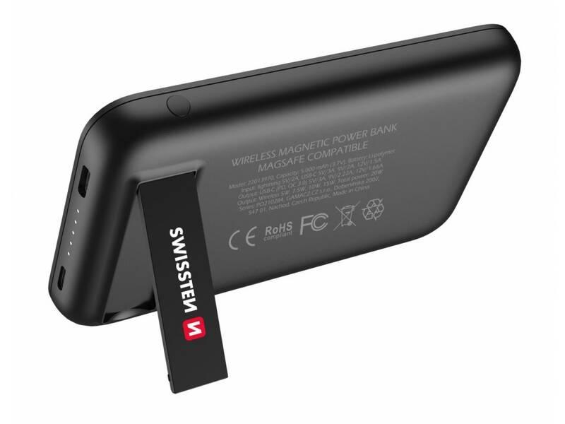 Powerbank Swissten 5000 mAh, MagSafe kompatibilní černá