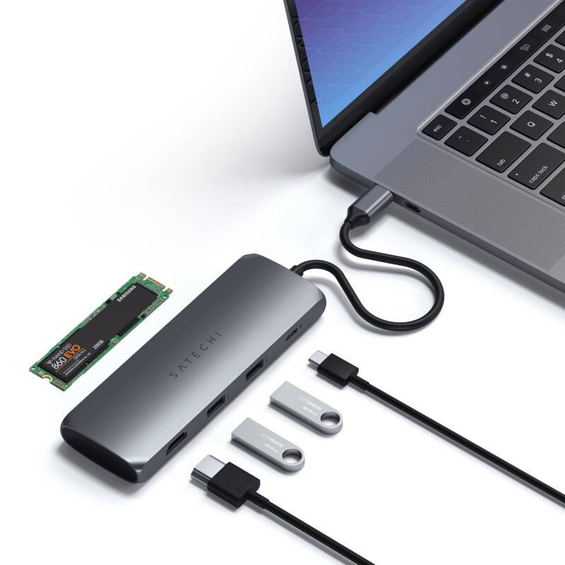 USB Hub Satechi Aluminium USB-C Hybrid Multiport adapter - Space Grey