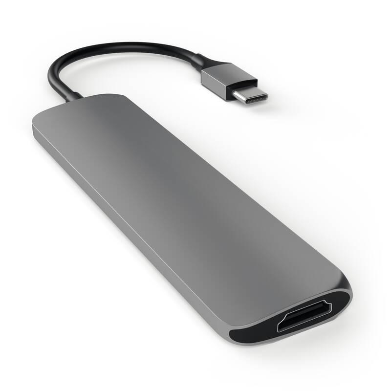 USB Hub Satechi Aluminum SLIM USB-C HDMI, 2x USB 3.0, USB-C šedý, USB, Hub, Satechi, Aluminum, SLIM, USB-C, HDMI, 2x, USB, 3.0, USB-C, šedý