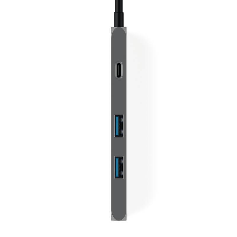 USB Hub Satechi Aluminum SLIM USB-C HDMI, 2x USB 3.0, USB-C šedý