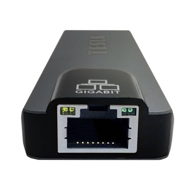 USB Hub Tesla Device MP80 5v1, USB-C 2x USB 3.0, USB-C, RJ45, HDMI stříbrný