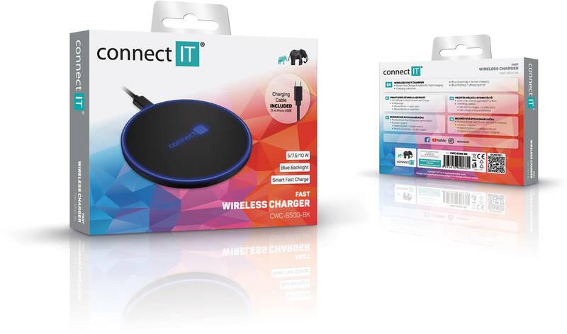 Bezdrátová nabíječka Connect IT WiFast 10 W černá, Bezdrátová, nabíječka, Connect, IT, WiFast, 10, W, černá