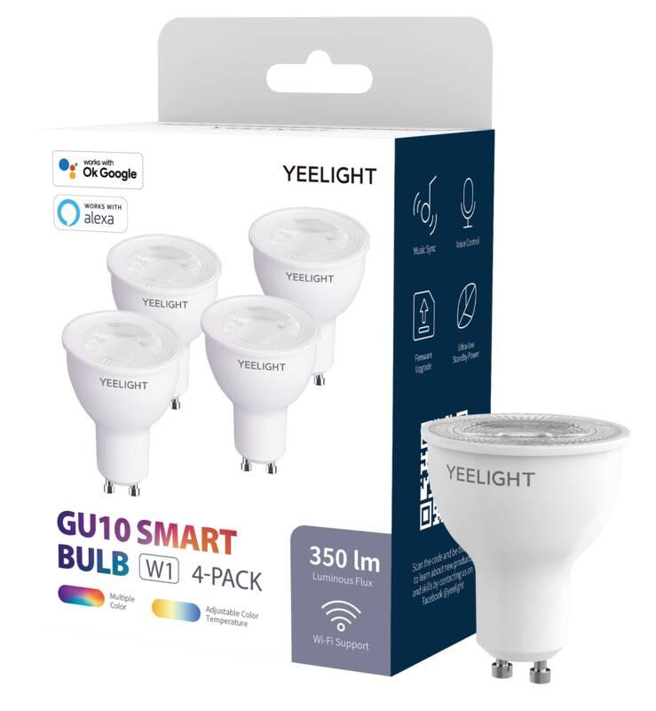 Chytrá žárovka Yeelight Smart Bulb W1, GU10, 5W, barevná, 4ks