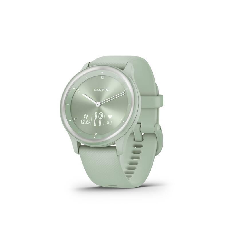 Chytré hodinky Garmin vívomove Sport - Silver Cool Mint Silicone Band
