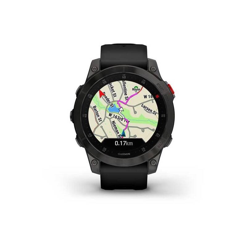 GPS hodinky Garmin epix PRO Sapphire - Titan Black Black Silicone Band