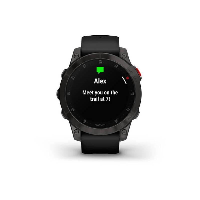 GPS hodinky Garmin epix PRO Sapphire - Titan Black Black Silicone Band