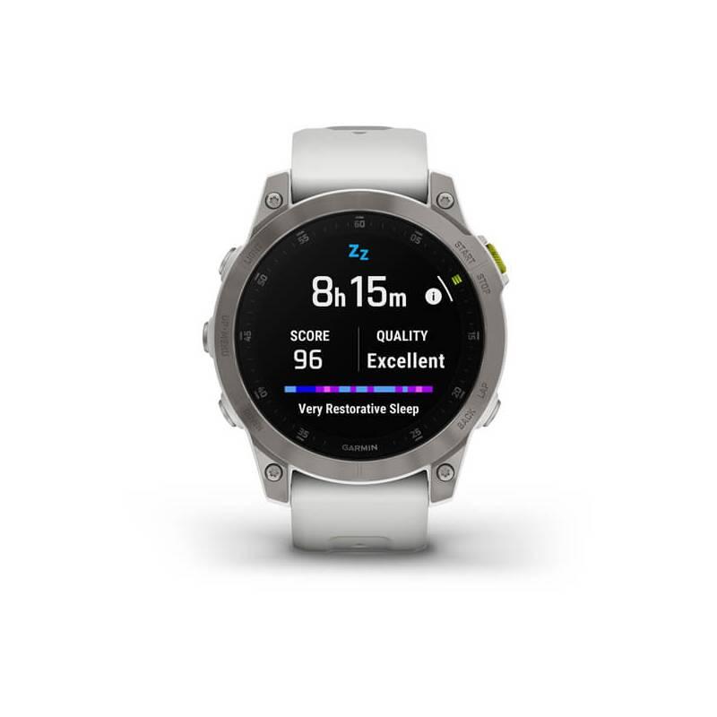 GPS hodinky Garmin epix PRO Sapphire - Titan White Silicone Band
